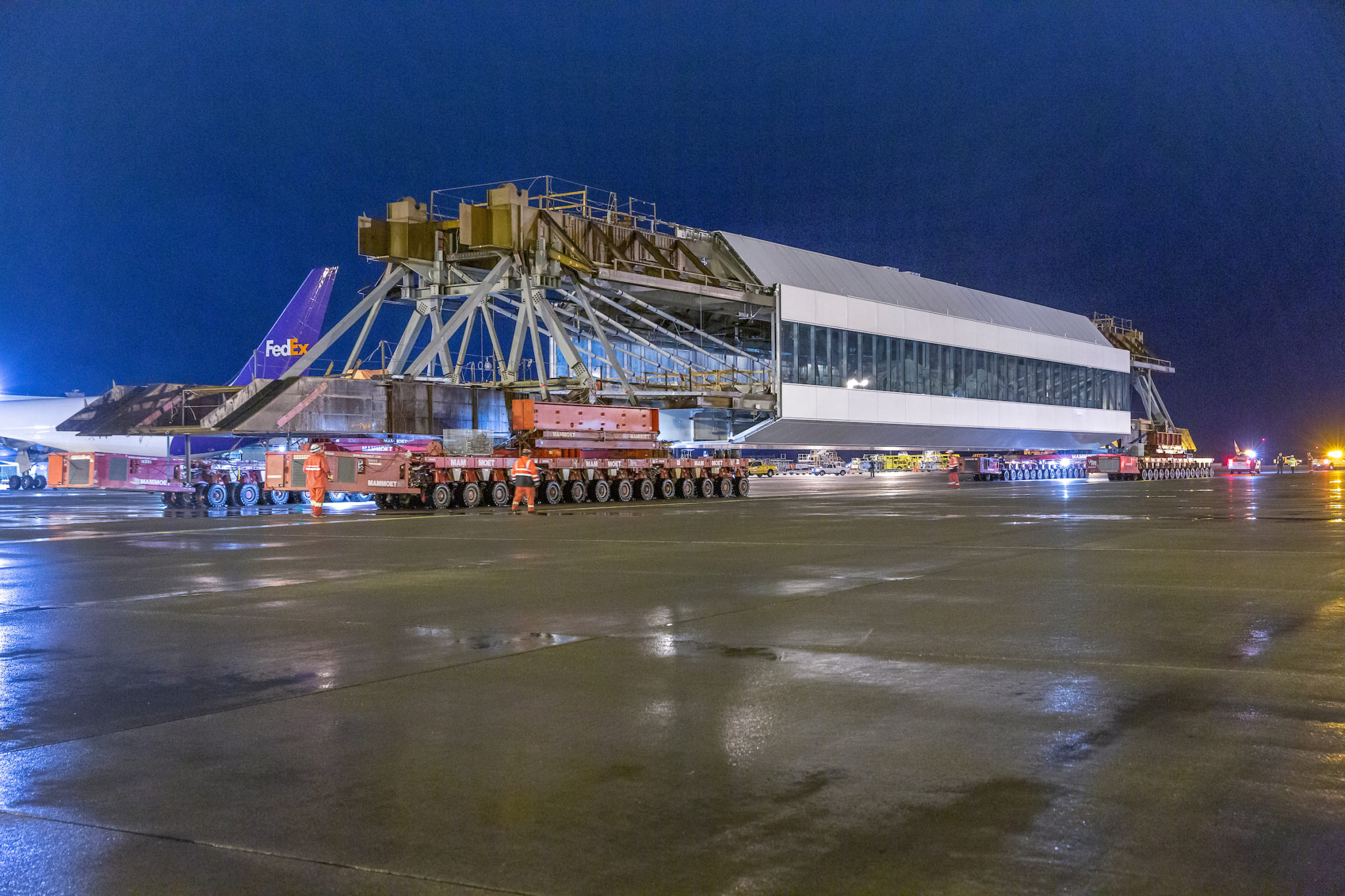 IAF pedestrian walkway moved from Cargo 2, down the center runway to the South Satellite and IAF, 24 January 2020.